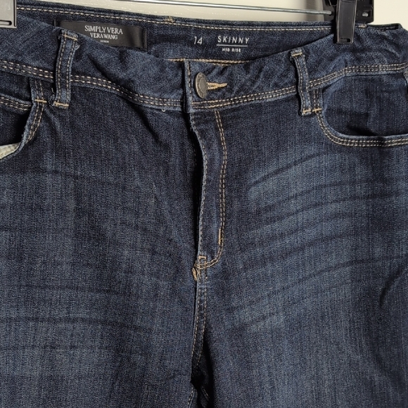 Simply Vera Vera Wang Dark Indigo Straight Leg Jeans - Picture 4 of 8